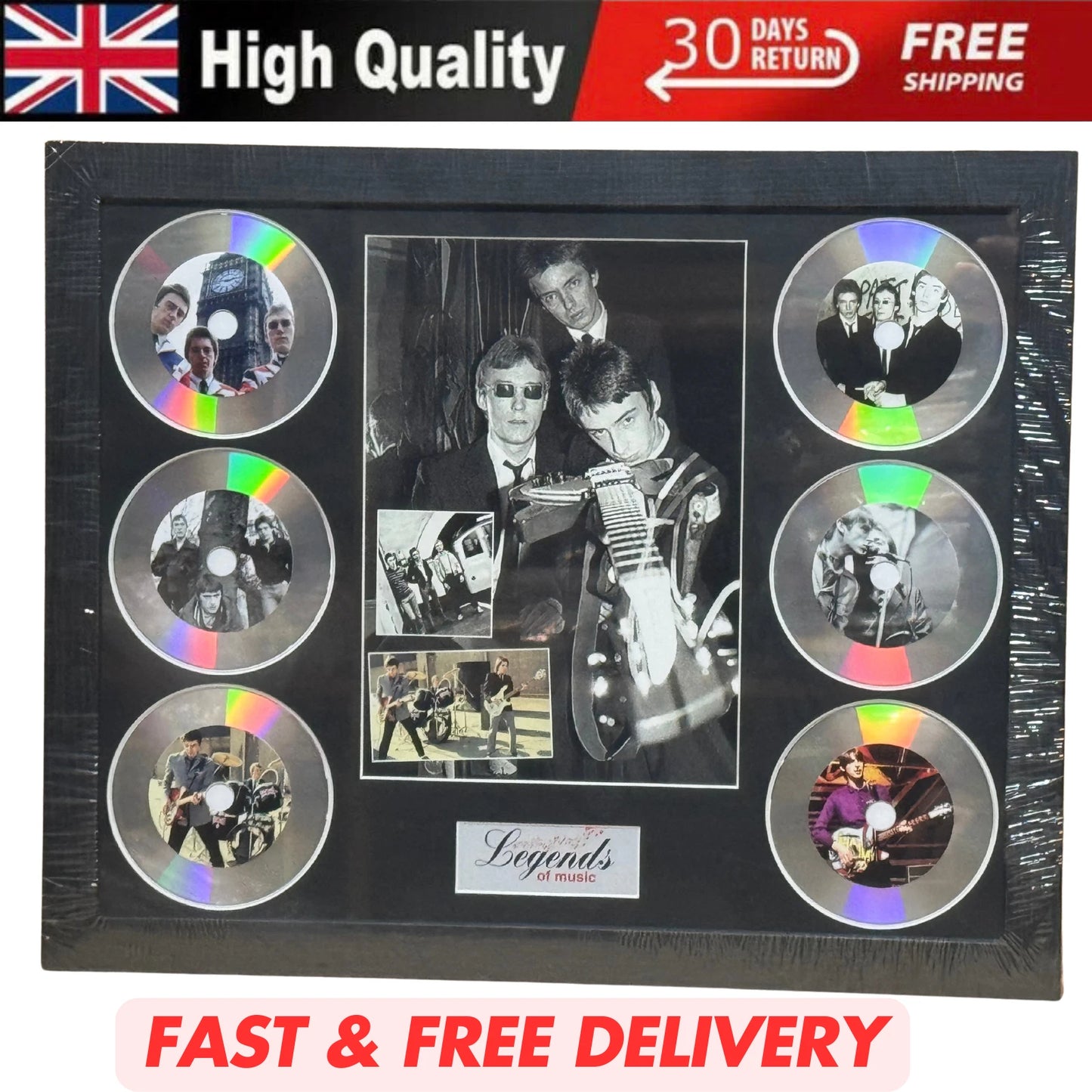 THE JAM & PAUL WELLER – FRAMED MEMORABILIA DISC SET | LEGENDS OF MUSIC UK STOCK