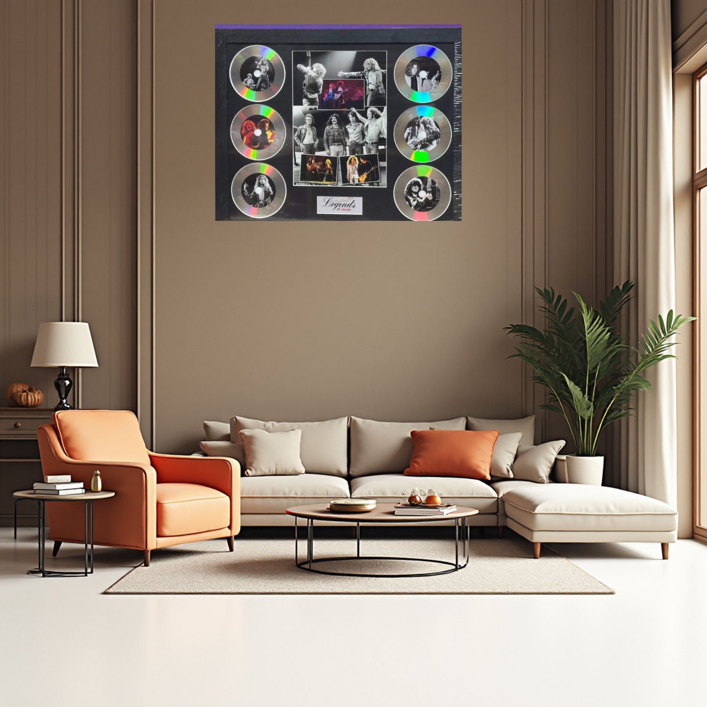 LED ZEPPELIN MEMORABILIA FRAMED PICTURE PRESENTATION DISC SET LEGENDS MUSIC UK