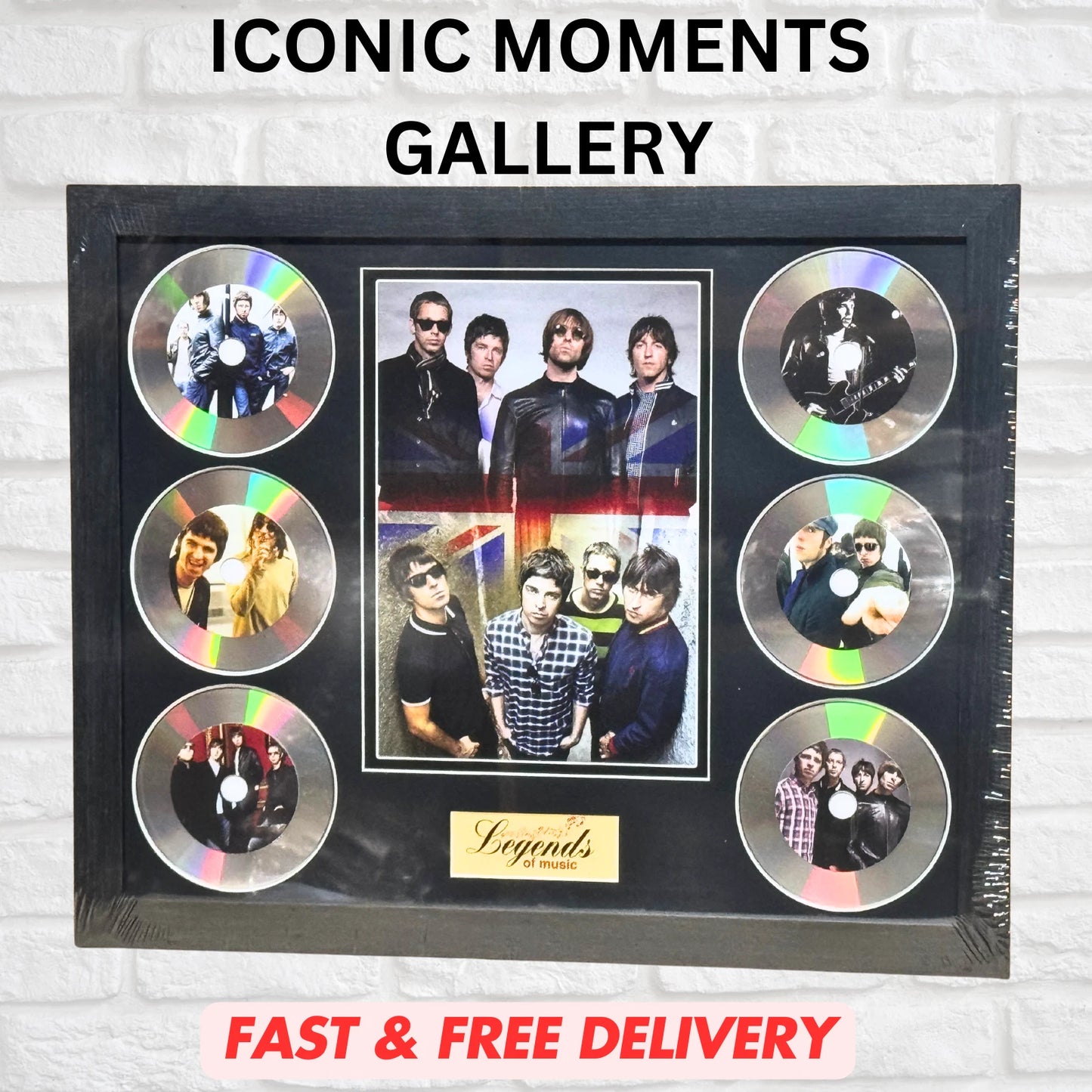 OASIS MEMORABILIA FRAMED PICTURE PRESENTATION CD DISC SET LEGENDS OF MUSIC UK STOCK