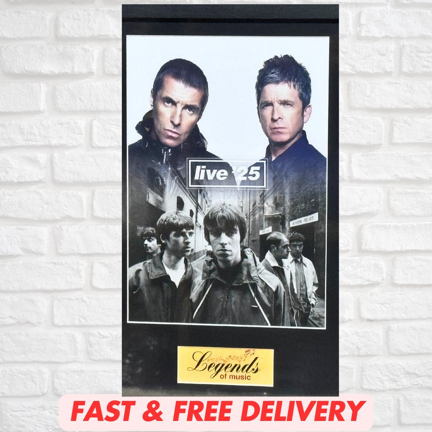 OASIS LIVE 25 MEMORABILIA FRAMED PICTURE PRESENTATION DISC SET LEGENDS OF MUSIC UK STOCK