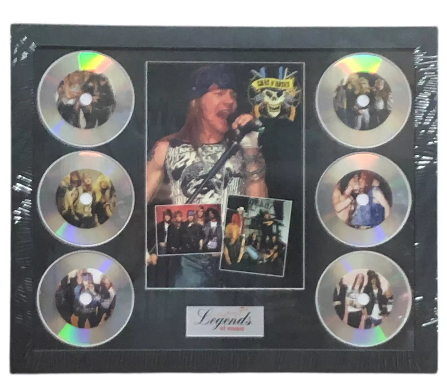 GUNS N’ ROSES MEMORABILIA FRAMED PICTURE PRESENTATION DISC SET LEGENDS OF MUSIC UK STOCK