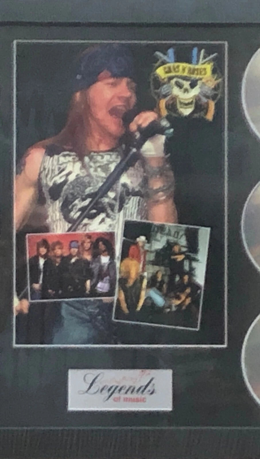 GUNS N’ ROSES MEMORABILIA FRAMED PICTURE PRESENTATION DISC SET LEGENDS OF MUSIC UK STOCK