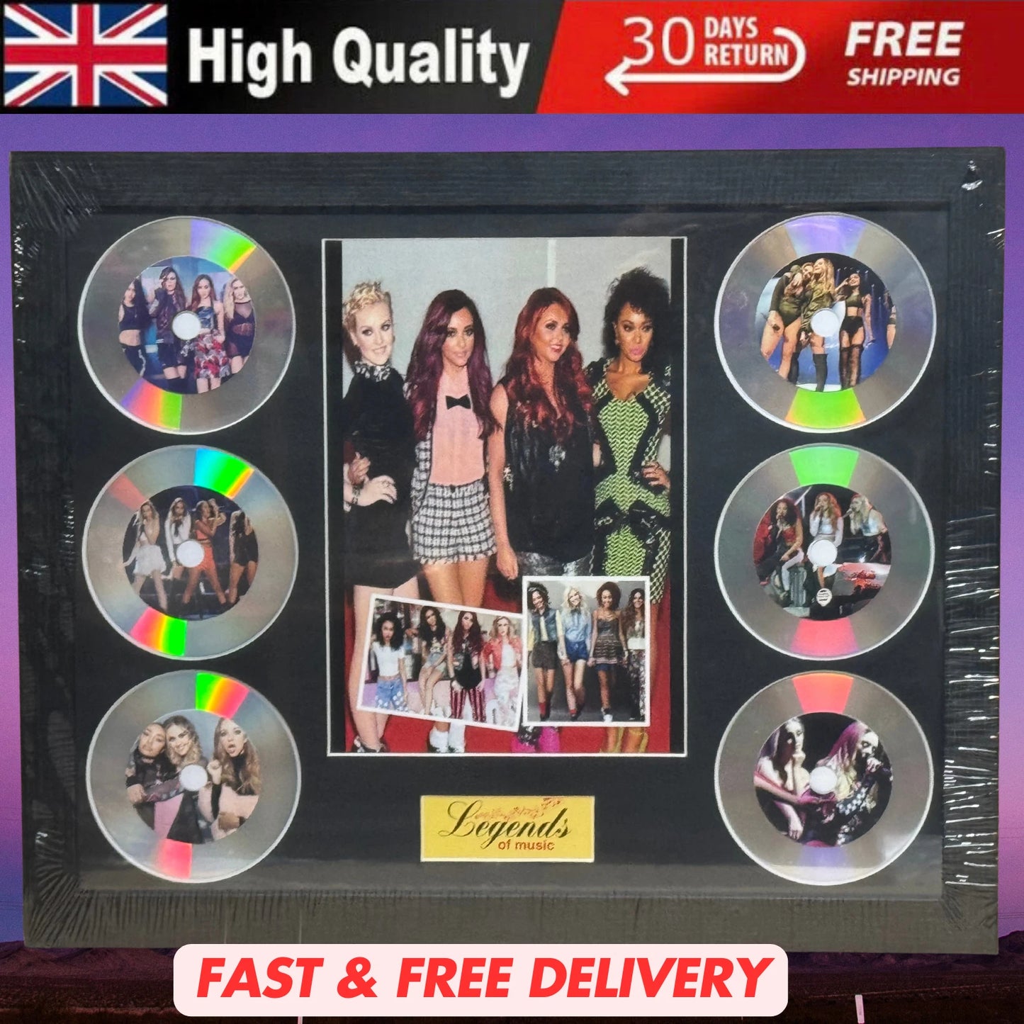 LITTLE MIX MEMORABILIA FRAMED PICTURE PRESENTATION DISC SET LEGENDS OF MUSIC UK STOCK