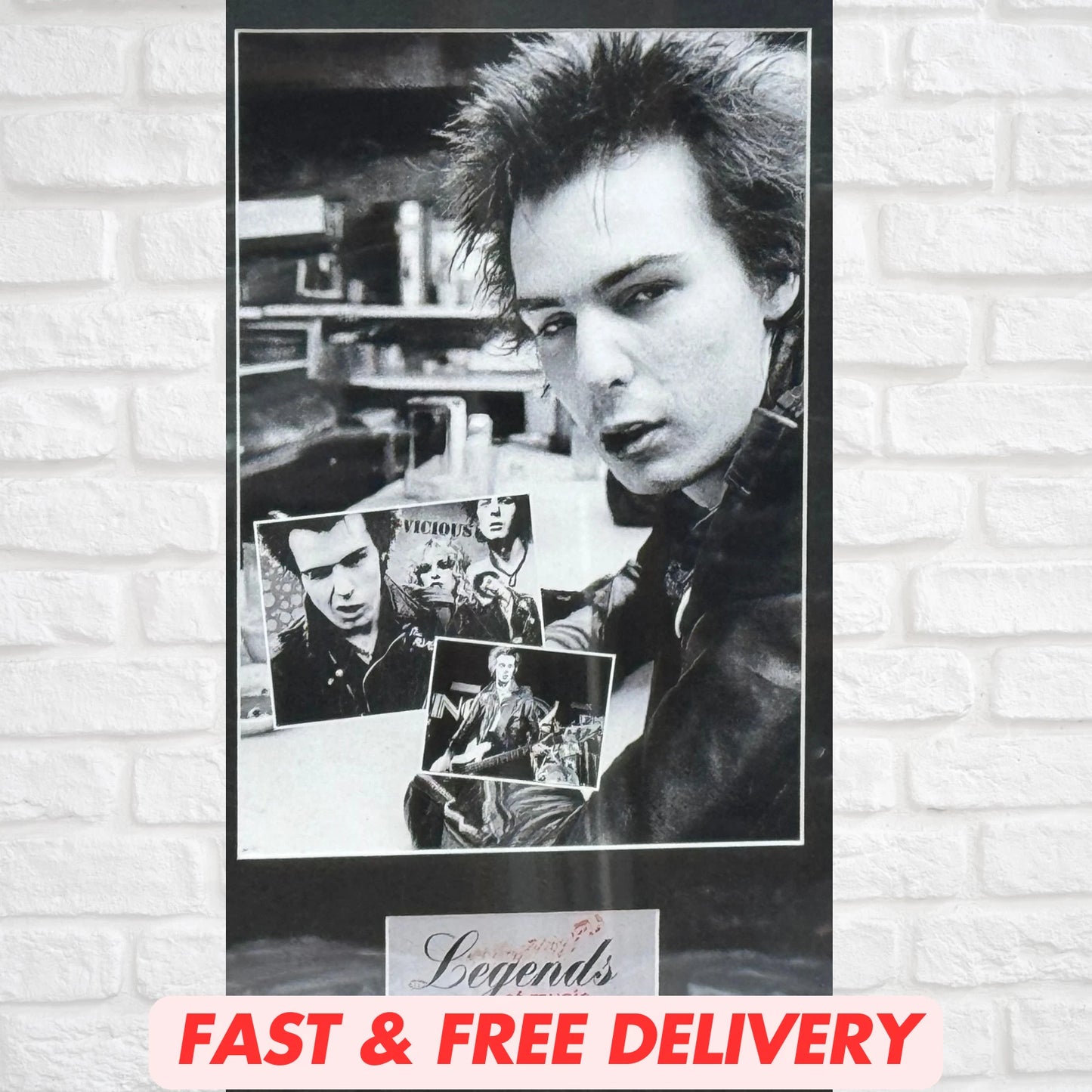 SID VICIOUS – SEX PISTOLS FRAMED MEMORABILIA DISC SET | LEGENDS OF MUSIC UK STOCK