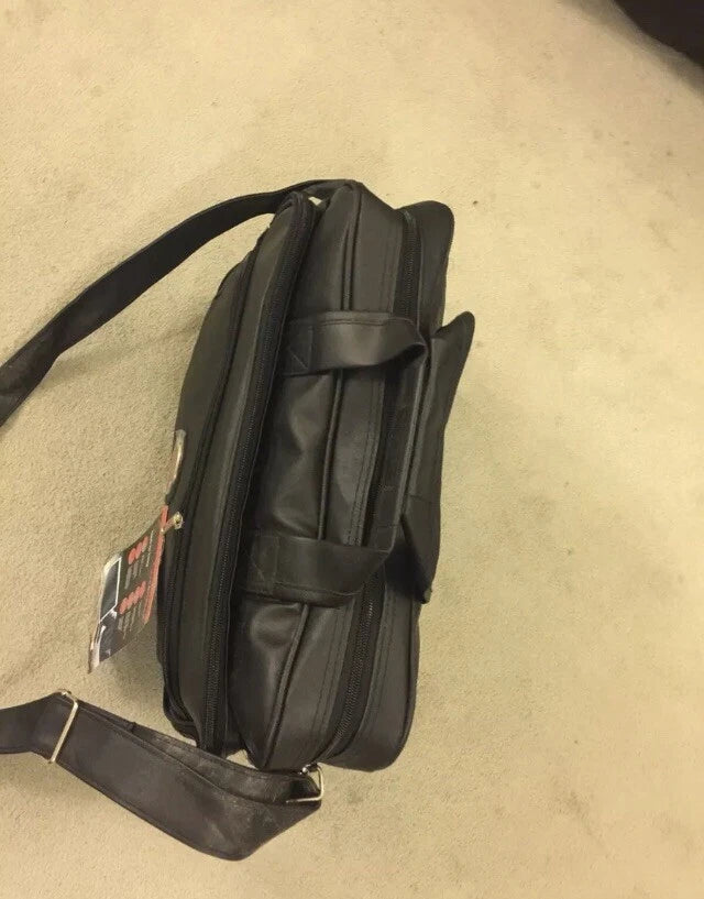 NEW LAPTOP MESSENGER BRIEFCASE BUSINESS WORK LEATHER STYLE SHOULDER BAG UK STOCK