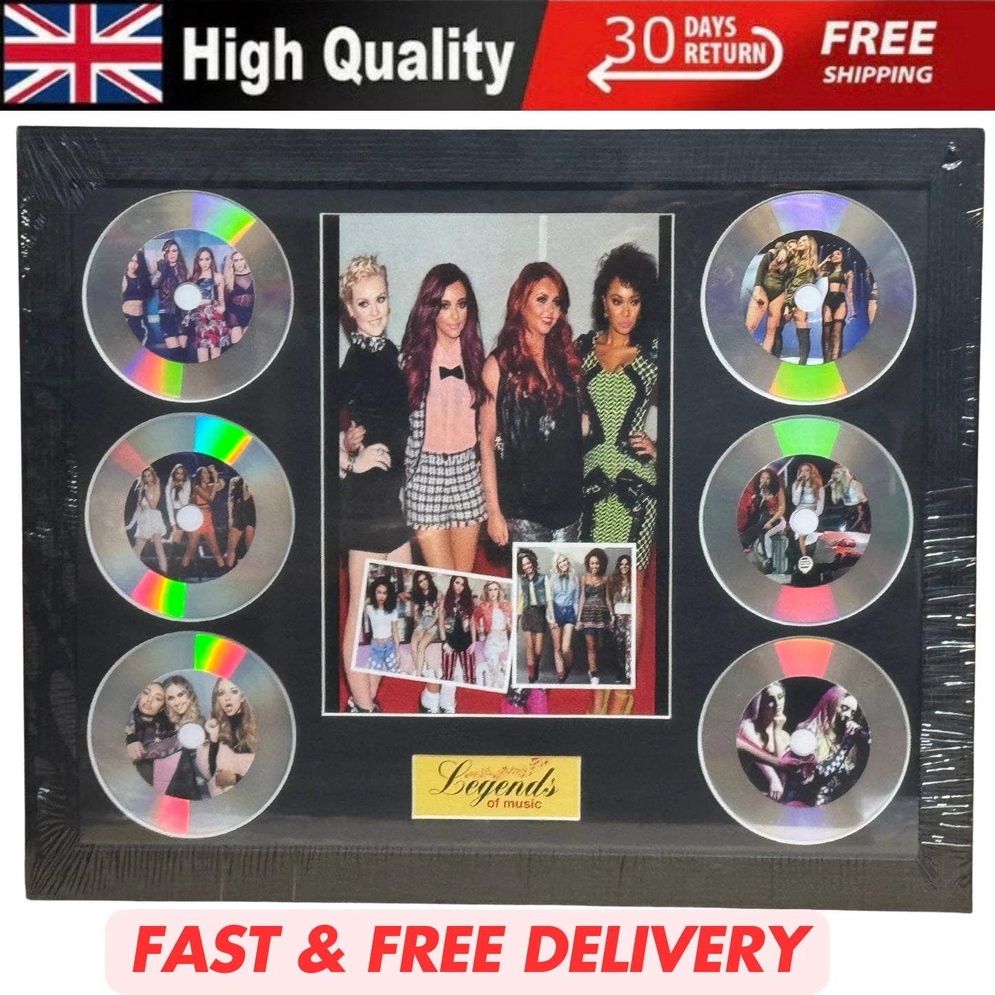 LITTLE MIX MEMORABILIA FRAMED PICTURE PRESENTATION DISC SET LEGENDS OF MUSIC UK STOCK