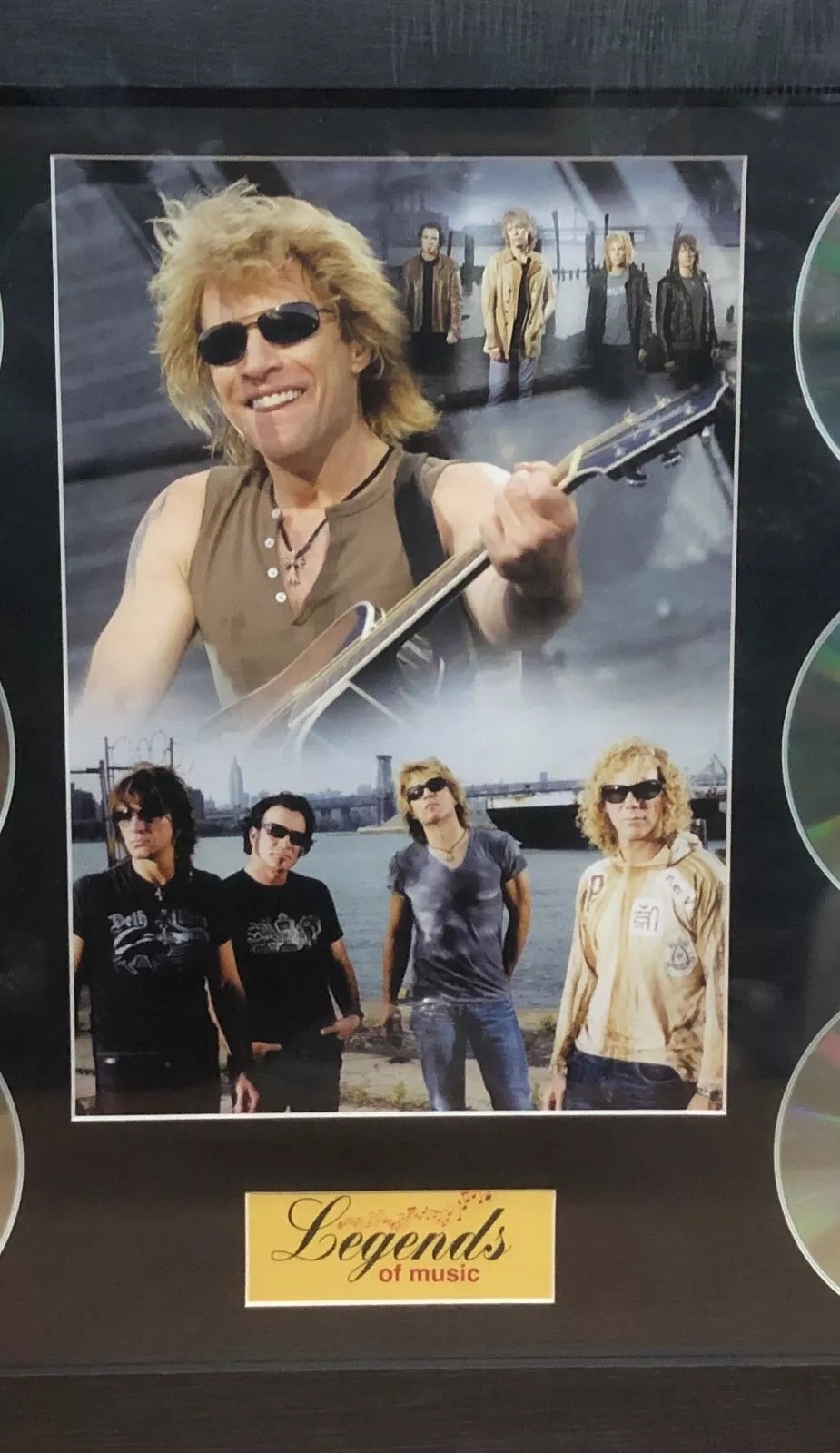 BON JOVI MEMORABILIA FRAMED PICTURE PRESENTATION DISC SET LEGENDS OF MUSIC UK STOCK