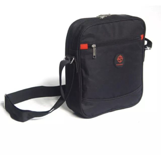 MEN'S MESSENGER BAG WATERPROOF CROSS BODY SHOULDER UTILITY TRAVEL WORK BAG BLACK UK STOCK