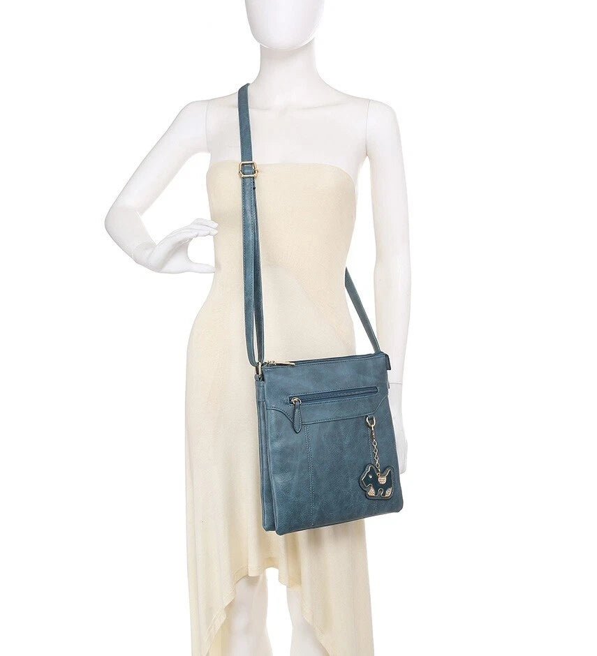 BOUTIQUE VEGAN LEATHER CROSSBODY/SHOULDER WOMEN'S DOG-BAG CHARM HANDBAG UK STOCK
