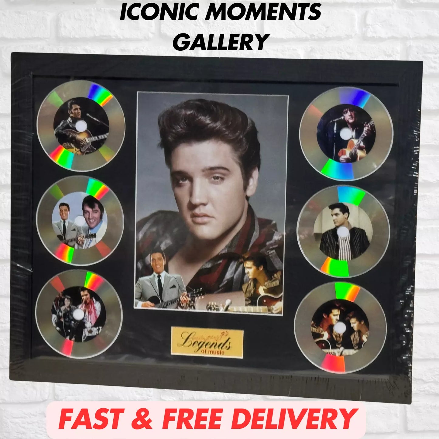 ELVIS PRESLEY MEMORABILIA FRAMED PICTURE PRESENTATION DISC SET LEGENDS OF MUSIC UK STOCK