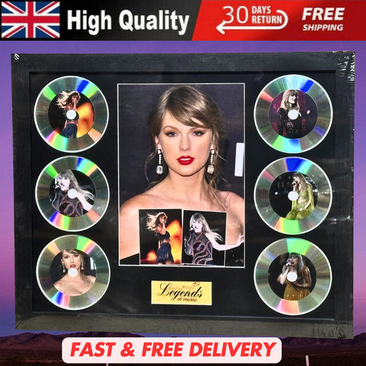 TAYLOR SWIFT MEMORABILIA FRAMED PICTURE PRESENTATION DISC SET LEGENDS OF MUSIC UK STOCK