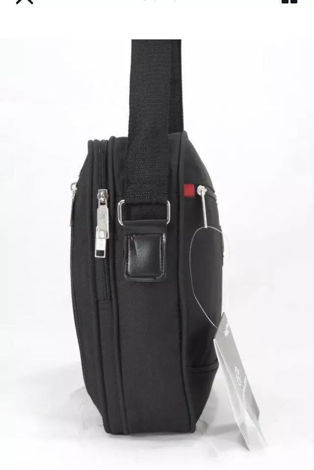 MEN'S MESSENGER BAG WATERPROOF CROSS BODY SHOULDER UTILITY TRAVEL WORK BAG BLACK UK STOCK