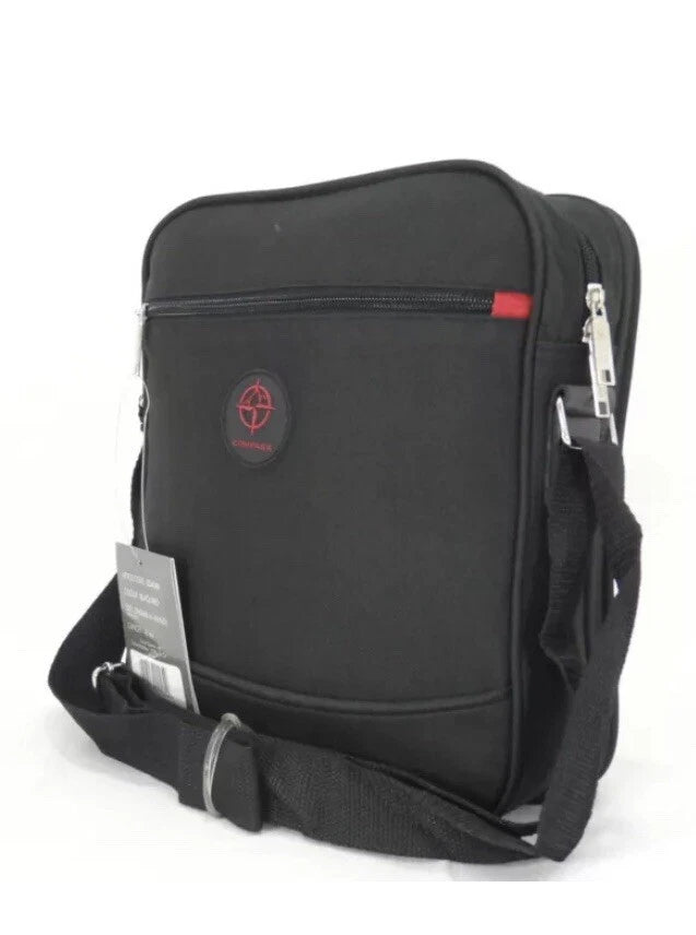 MEN'S MESSENGER BAG WATERPROOF CROSS BODY SHOULDER UTILITY TRAVEL WORK BAG BLACK UK STOCK