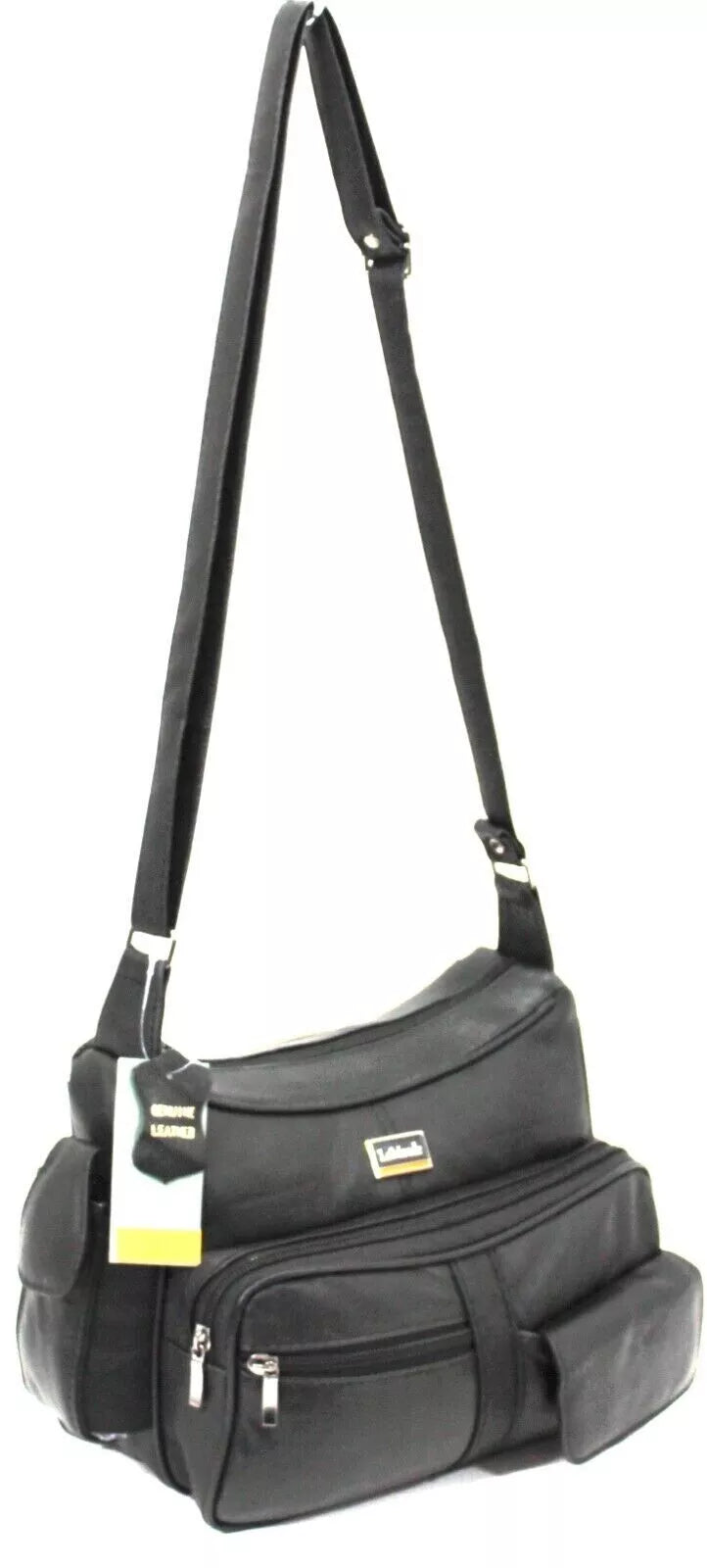 NEW WOMEN'S GENUINE REAL LEATHER ORGANISER SHOULDER BAG MULTI POCKETS HANDBAG UK STOCK