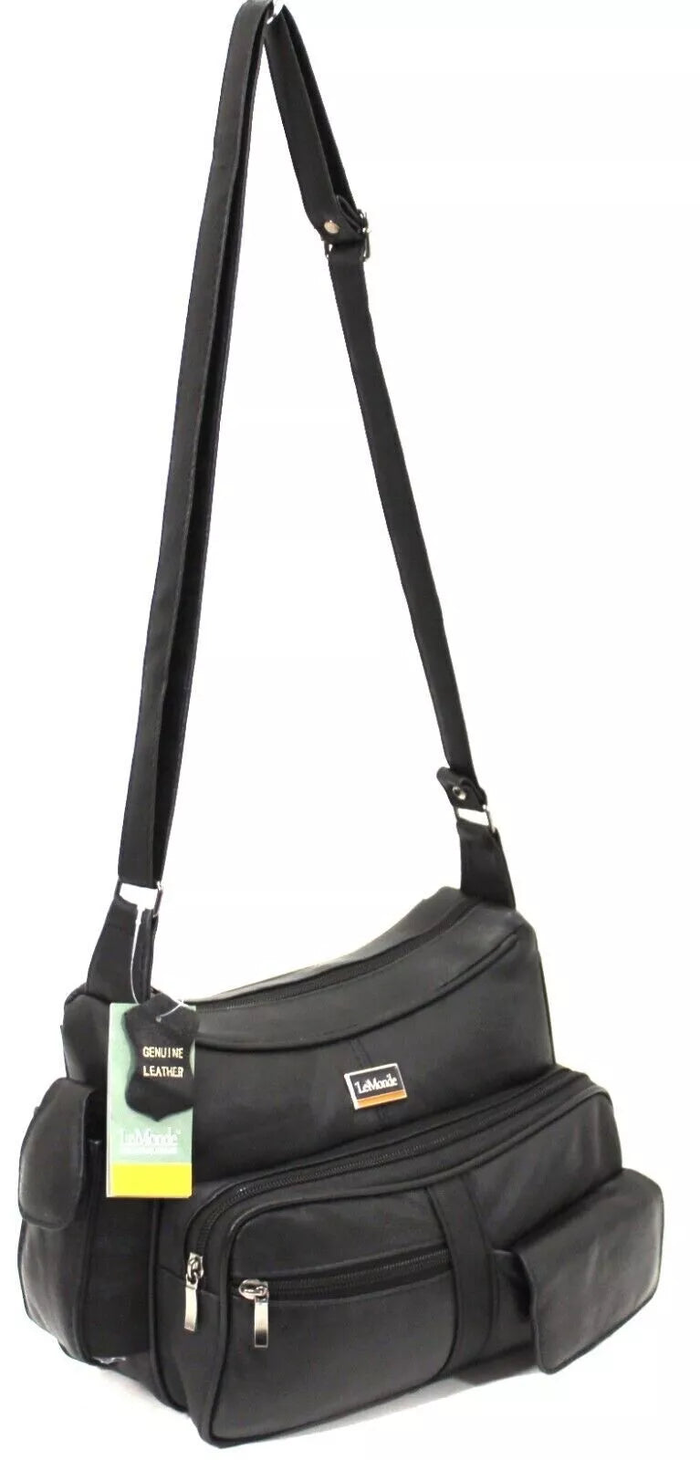 NEW WOMEN'S GENUINE REAL LEATHER ORGANISER SHOULDER BAG MULTI POCKETS HANDBAG UK STOCK
