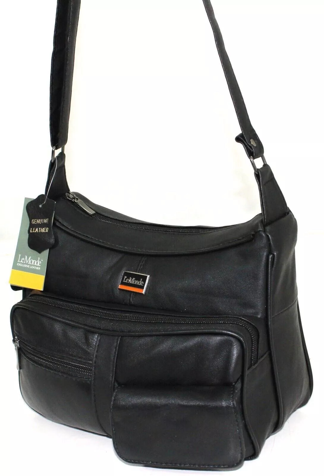 NEW WOMEN'S GENUINE REAL LEATHER ORGANISER SHOULDER BAG MULTI POCKETS HANDBAG UK STOCK