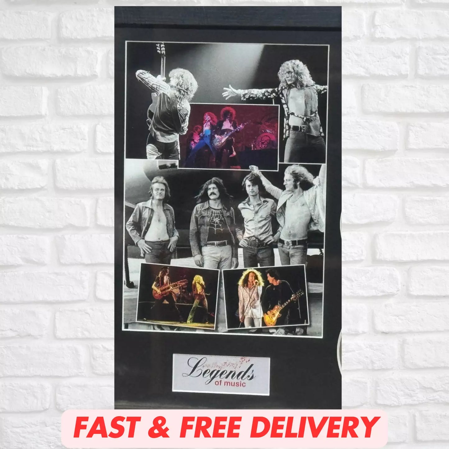 LED ZEPPELIN MEMORABILIA FRAMED PICTURE PRESENTATION DISC SET LEGENDS MUSIC UK STOCK