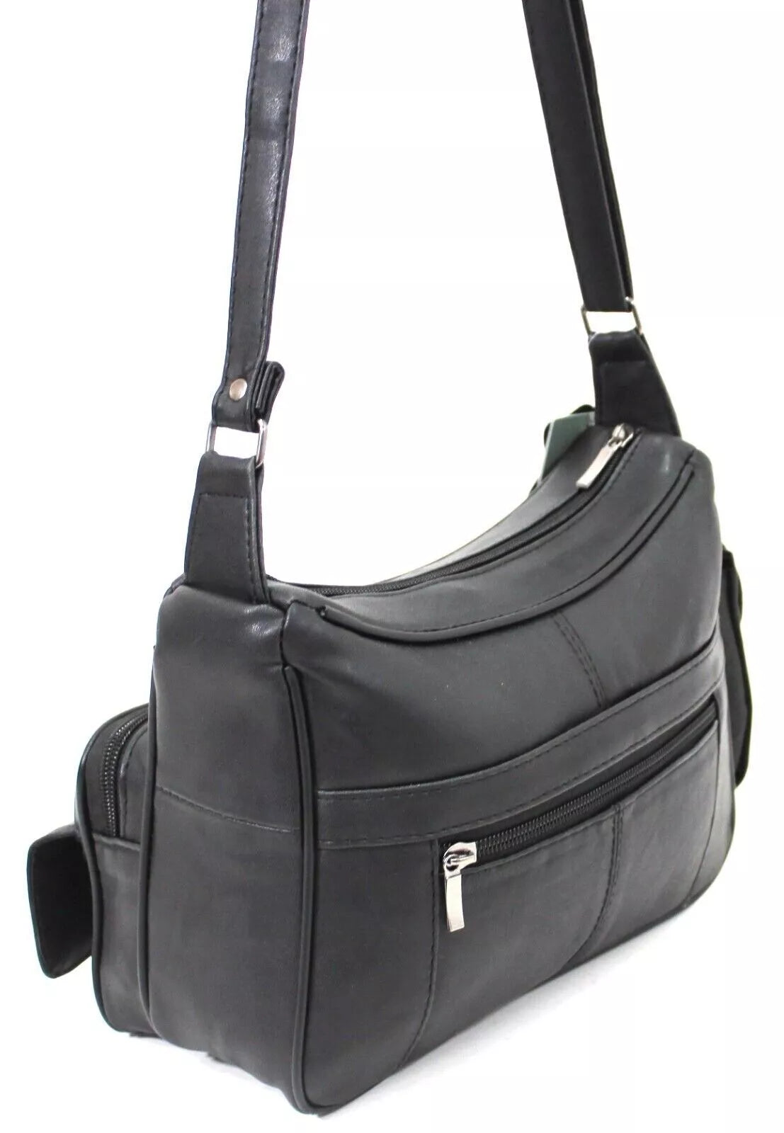 NEW WOMEN'S GENUINE REAL LEATHER ORGANISER SHOULDER BAG MULTI POCKETS HANDBAG UK STOCK