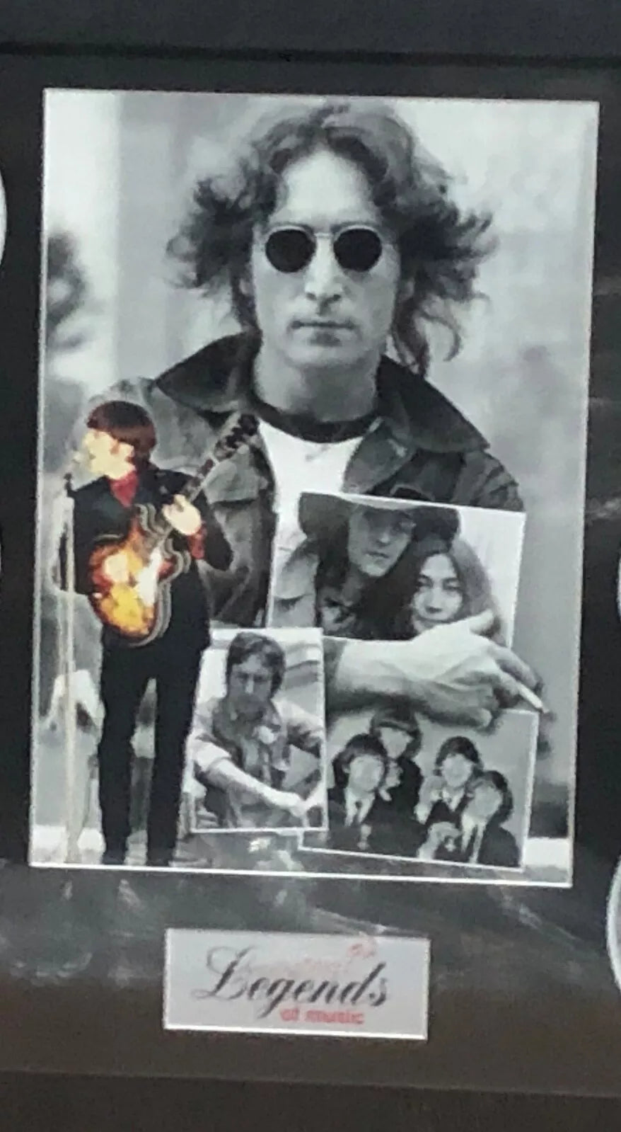 JOHN LENNON MEMORABILIA FRAMED PICTURE PRESENTATION DISC SET LEGENDS OF MUSIC UK STOCK