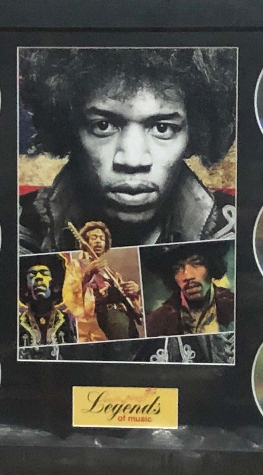 JIMI HENDRIX MEMORABILIA FRAMED PICTURE PRESENTATION DISC SET LEGENDS OF MUSIC UK STOCK