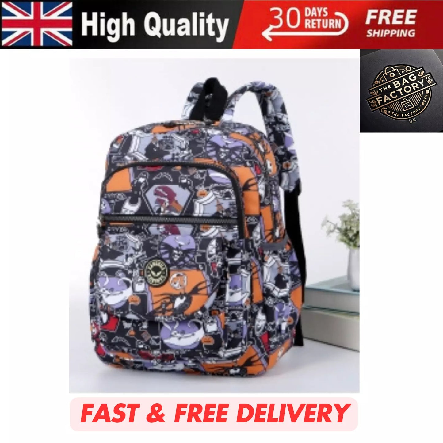 UNISEX BACKPACK GYM TRAVEL SCHOOL WOMEN'S SHOULDER RUCKSACK BAG LIGHTWEIGHT KB