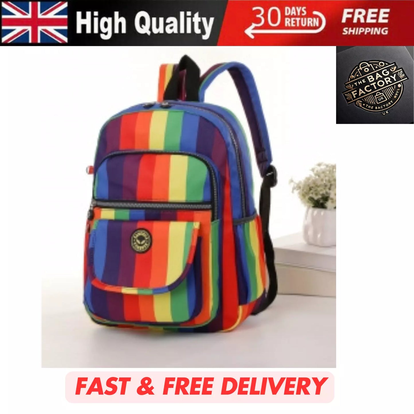 UNISEX BACKPACK GYM TRAVEL SCHOOL WOMEN'S SHOULDER RUCKSACK BAG LIGHTWEIGHT KB