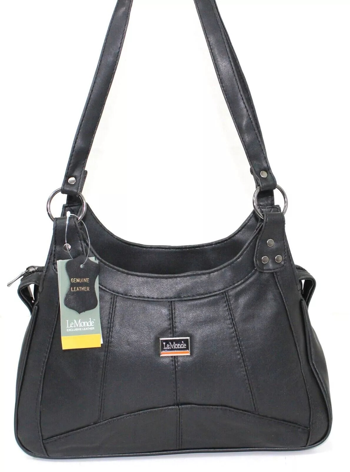 WOMEN'S GENUINE REAL LEATHER ORGANISER SHOULDER BAG WITH MULTI POCKETS HANDBAG UK STOCK