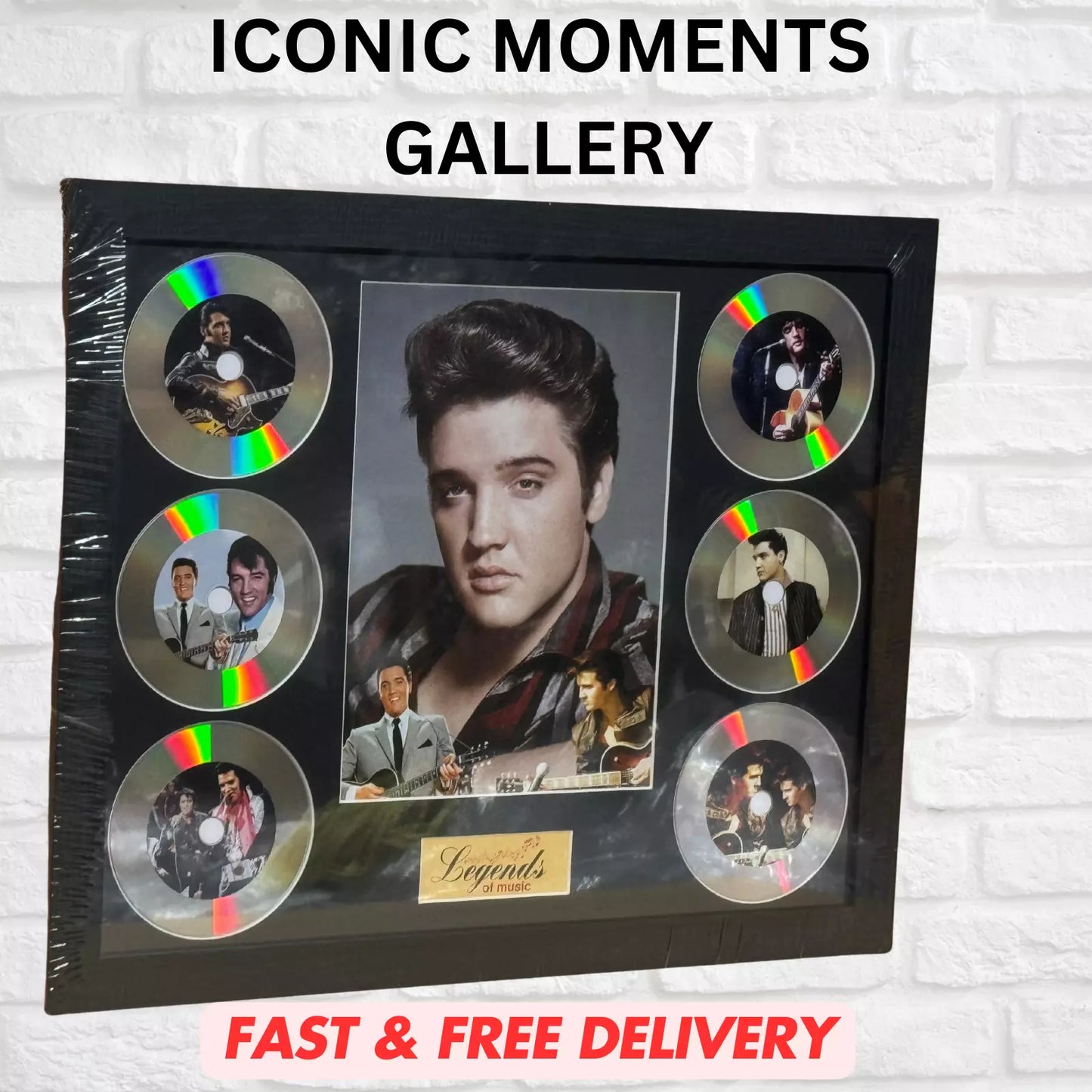ELVIS PRESLEY MEMORABILIA FRAMED PICTURE PRESENTATION DISC SET LEGENDS OF MUSIC UK STOCK