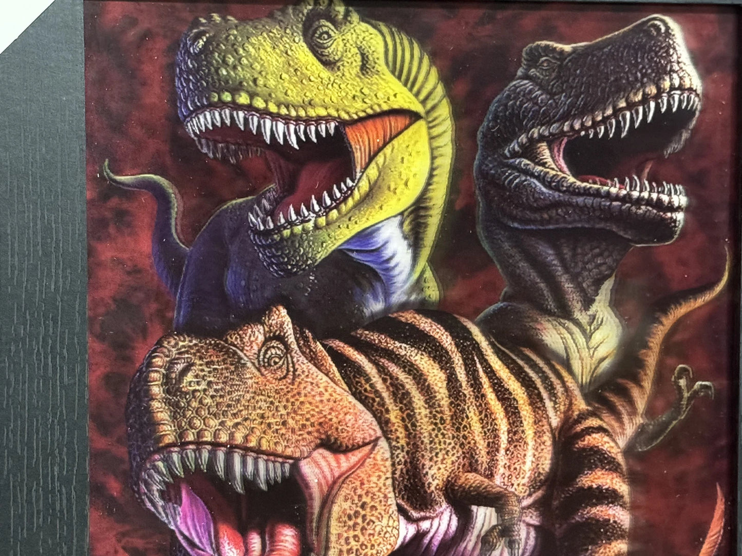 DINOSAUR 3D FRAMED PICTURE REALISTIC DINOSAURS IN 3D ARTWORK EYE-CATCHING DECOR UK STOCK