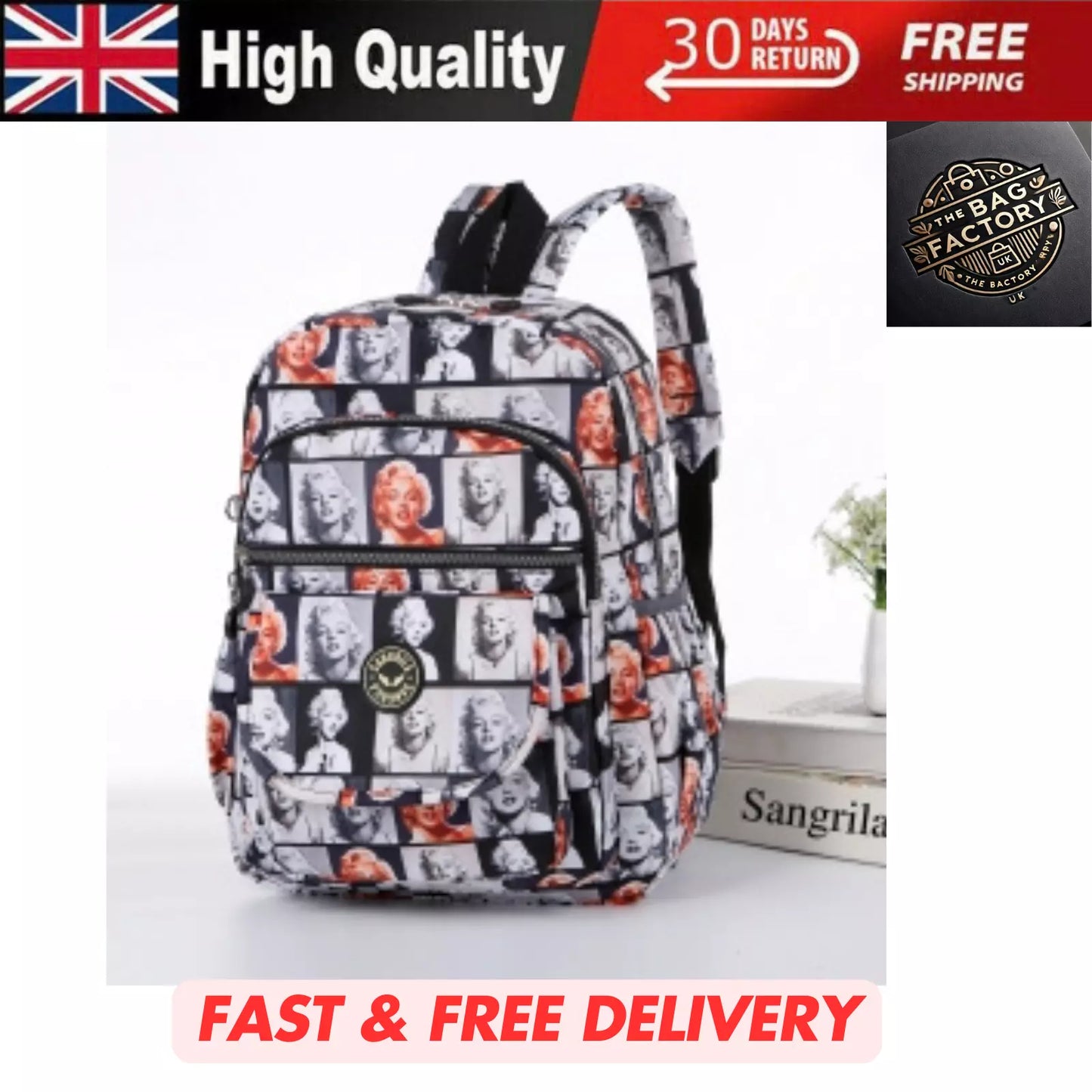 UNISEX BACKPACK GYM TRAVEL SCHOOL WOMEN'S SHOULDER RUCKSACK BAG LIGHTWEIGHT KB
