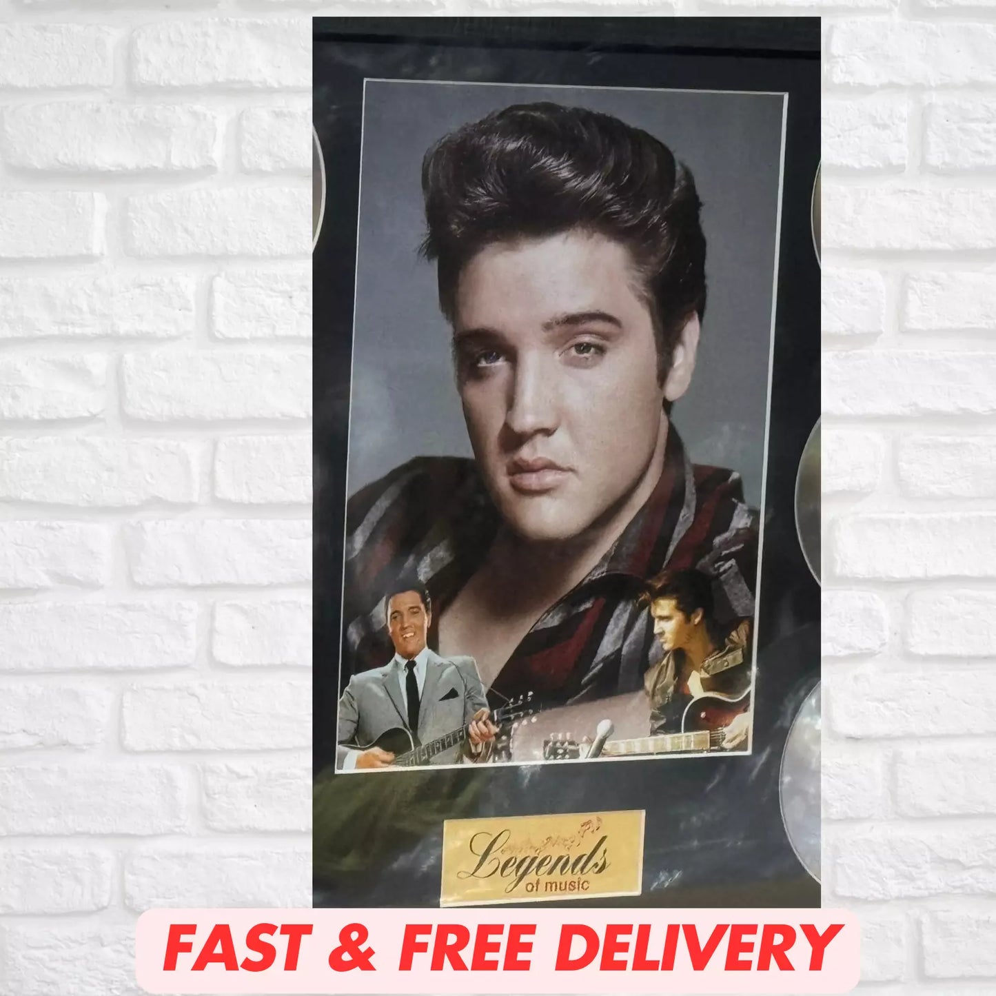 ELVIS PRESLEY MEMORABILIA FRAMED PICTURE PRESENTATION DISC SET LEGENDS OF MUSIC UK STOCK