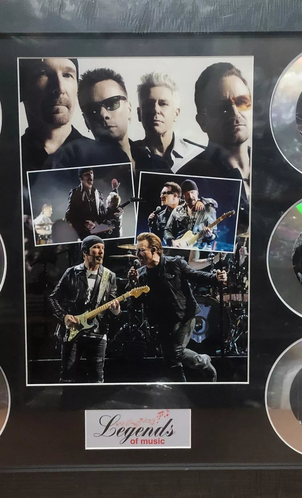 BONO AND THE EDGE MEMORABILIA FRAMED PICTURE PRESENTATION DISCSET LEGENDS MUSIC UK STOCK