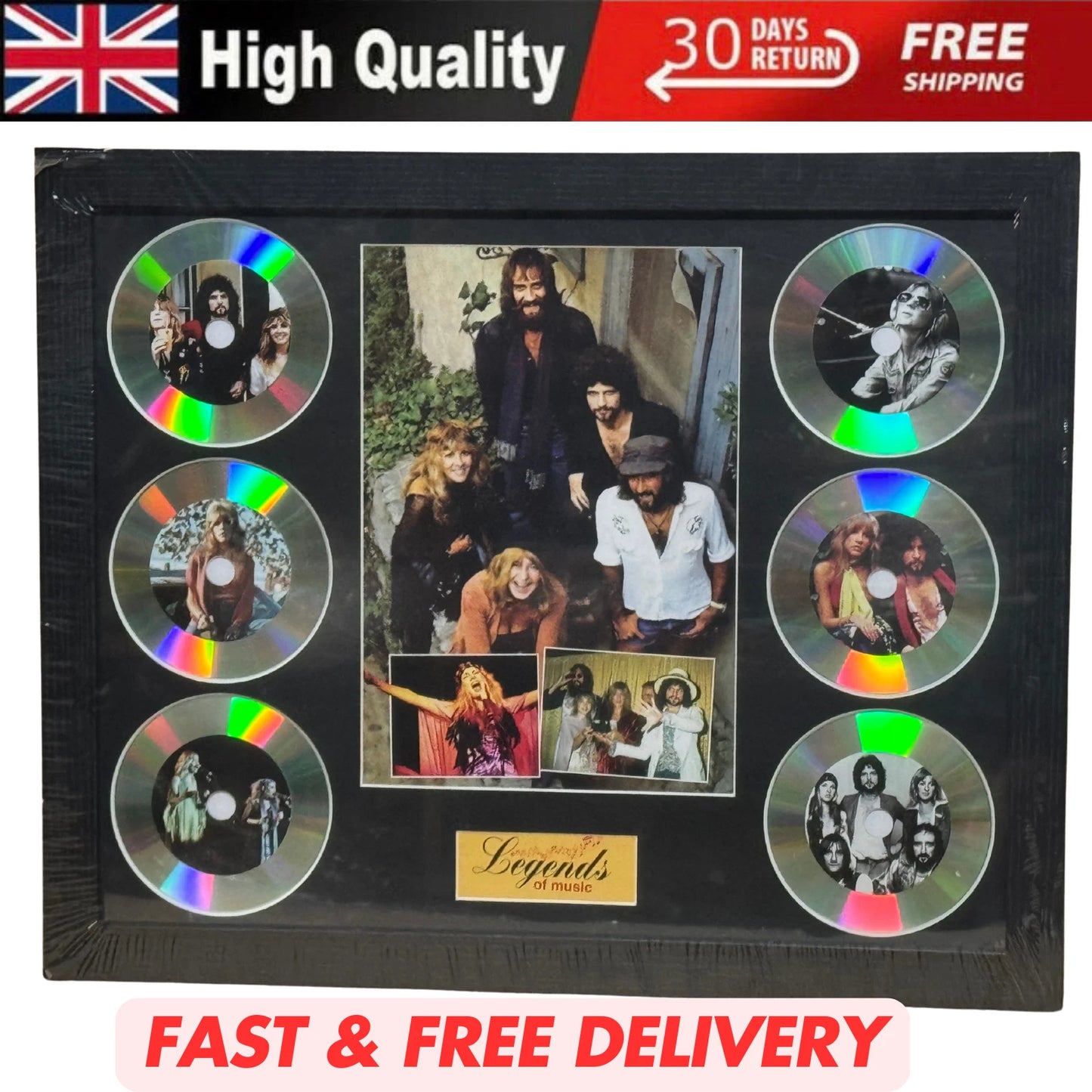 FLEETWOOD MAC MEMORABILIA FRAMED PICTURE PRESENTATION DISC SET LEGENDS OF MUSIC UK STOCK