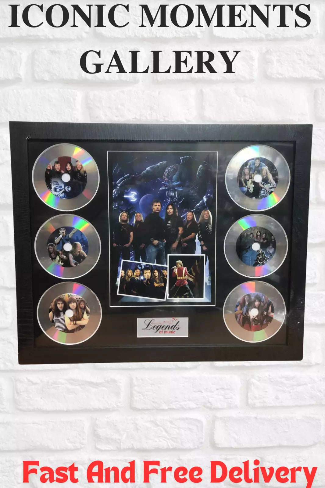 IRON MAIDEN MEMORABILIA FRAMED PICTURE PRESENTATION DISC SET LEGENDS OF MUSIC UK STOCK