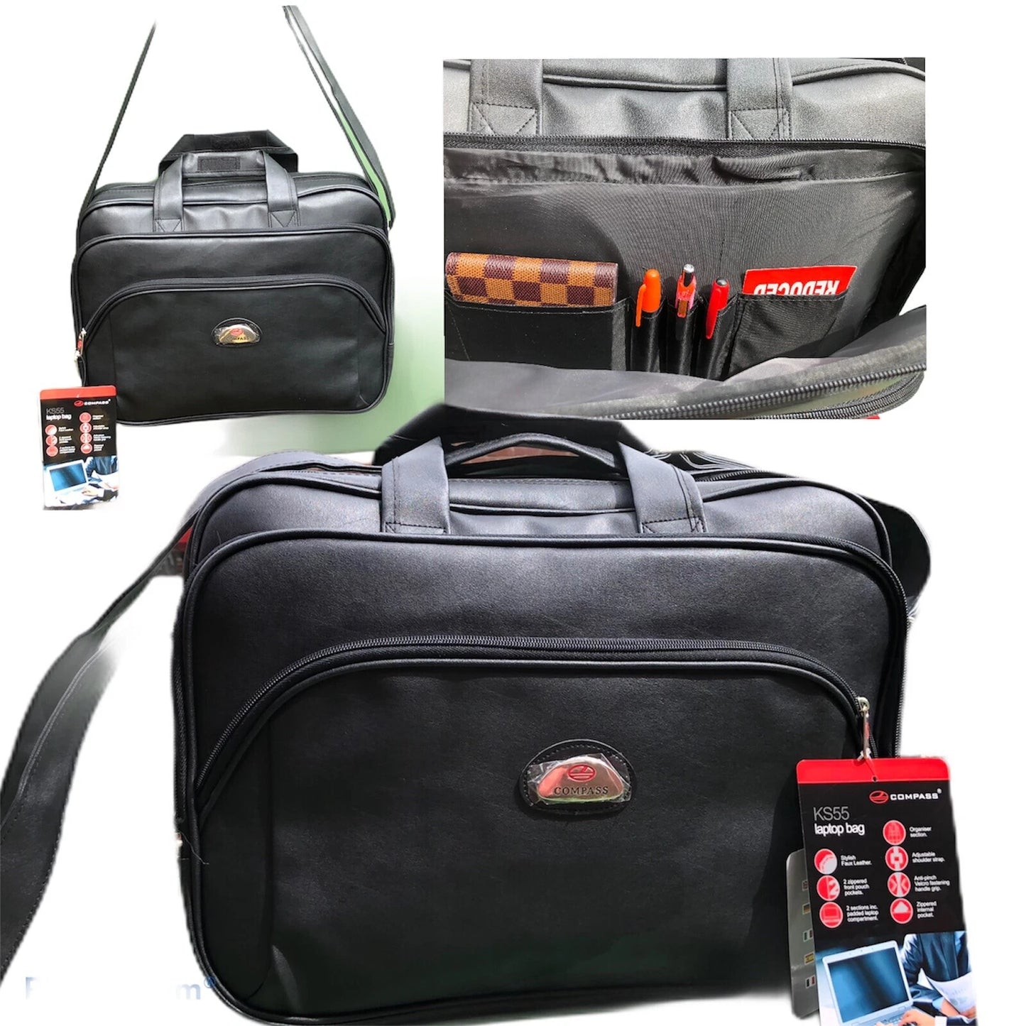NEW LAPTOP MESSENGER BRIEFCASE BUSINESS WORK LEATHER STYLE SHOULDER BAG UK STOCK