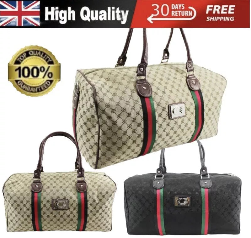 NEW LARGE UNISEX DESIGNER HOLDALL GYM LUGGAGE DUFFEL CABIN TRAVEL CASE BAG UK STOCK