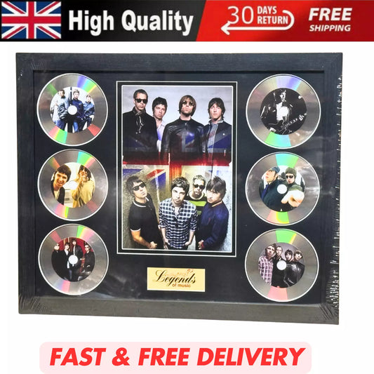 OASIS MEMORABILIA FRAMED PICTURE PRESENTATION CD DISC SET LEGENDS OF MUSIC UK STOCK