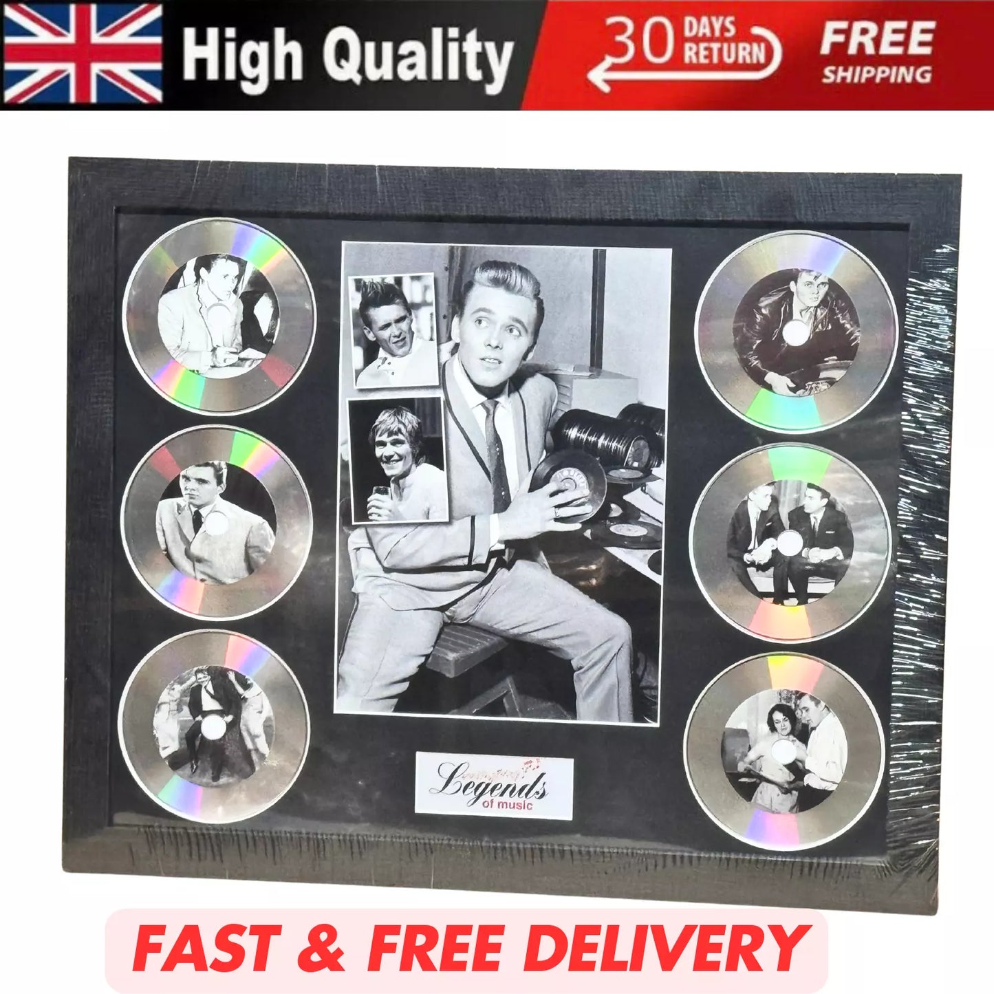 BILLY FURY MEMORABILIA FRAMED PICTURE PRESENTATION DISC SET LEGENDS OF MUSIC UK STOCK
