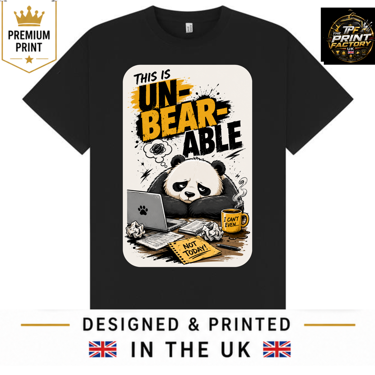 THIS IS UN-BEAR-ABLE T-SHIRT | FUNNY ANIMAL QUOTE SHIRT | FREE SHIPPING