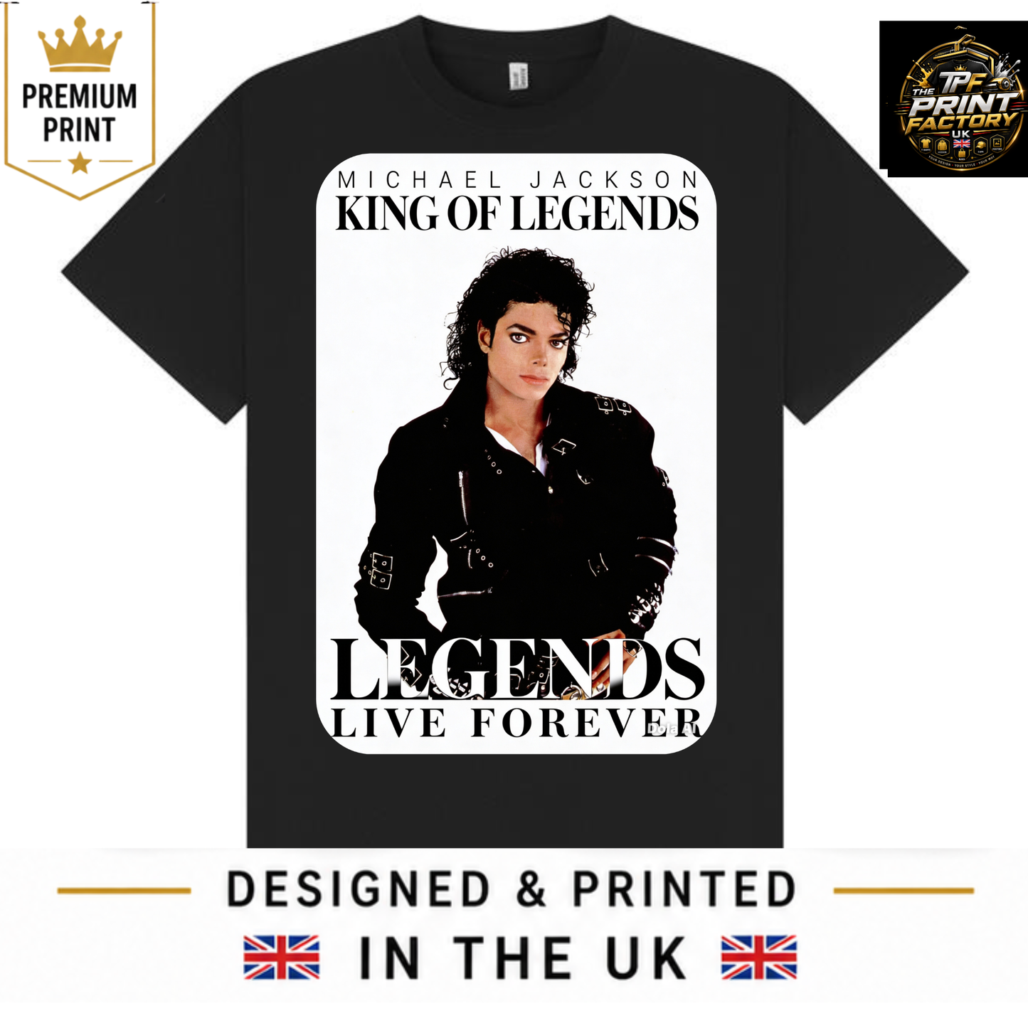 MICHAEL JACKSON KING OF LEGENDS T-SHIRT | MUSIC LEGEND QUOTE SHIRT | FREE SHIPPING
