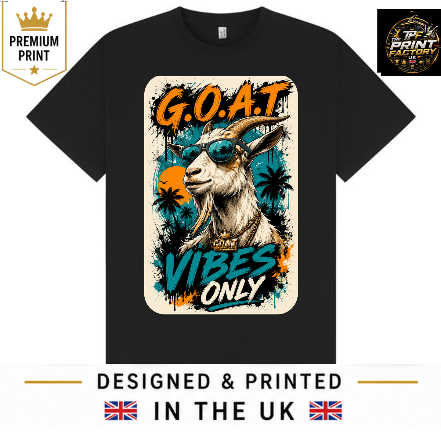 G.O.A.T VIBES ONLY T-SHIRT | GREATEST OF ALL TIME SHIRT | FREE SHIPPING