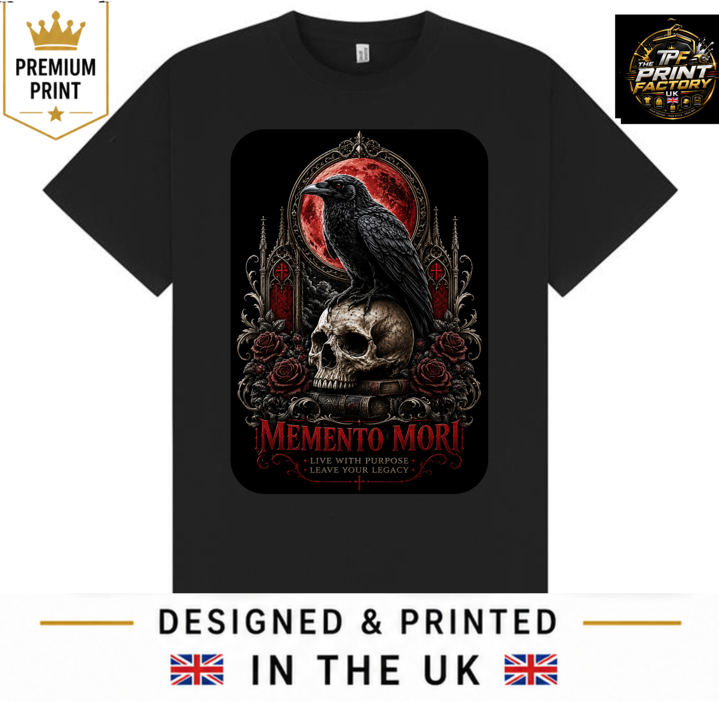 MEMENTO MORI T-SHIRT | LIVE WITH PURPOSE QUOTE SHIRT | FREE SHIPPING