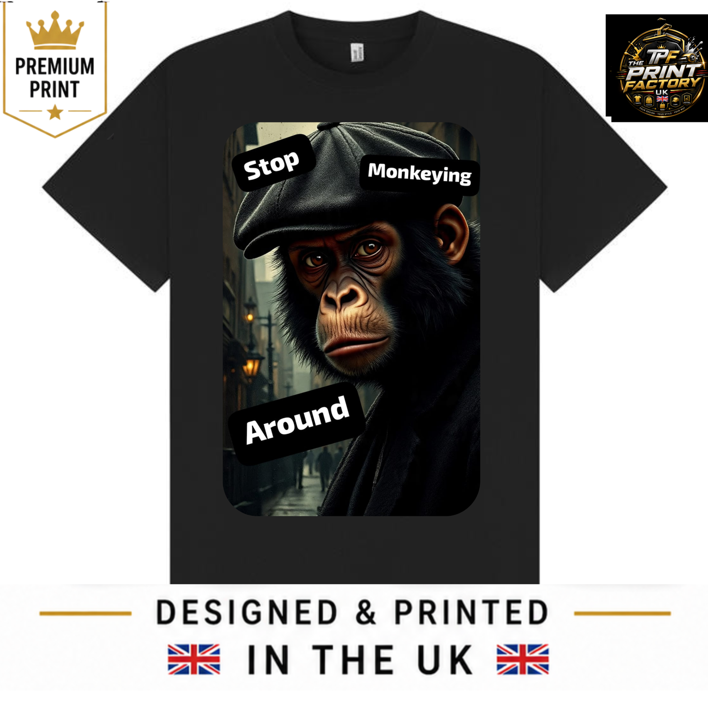 STOP MONKEYING AROUND T-SHIRT | COMEDY GRAPHIC TEE | FREE SHIPPING