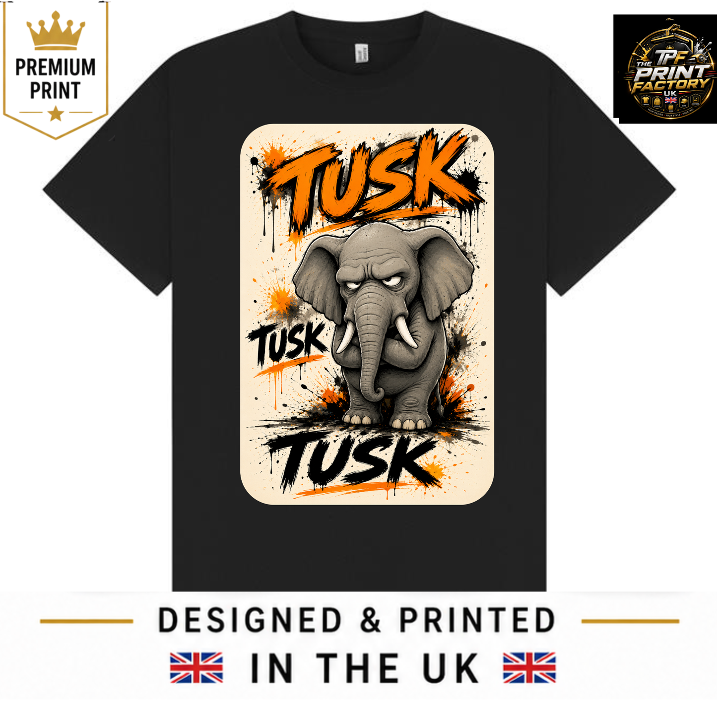 TUSK T-SHIRT | MAJESTIC ELEPHANT GRAPHIC TEE | FREE SHIPPING