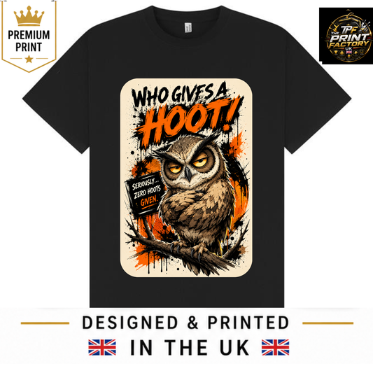 WHO GIVES A HOOT! T-SHIRT | CUTE OWL GRAPHIC TEE | FREE SHIPPING