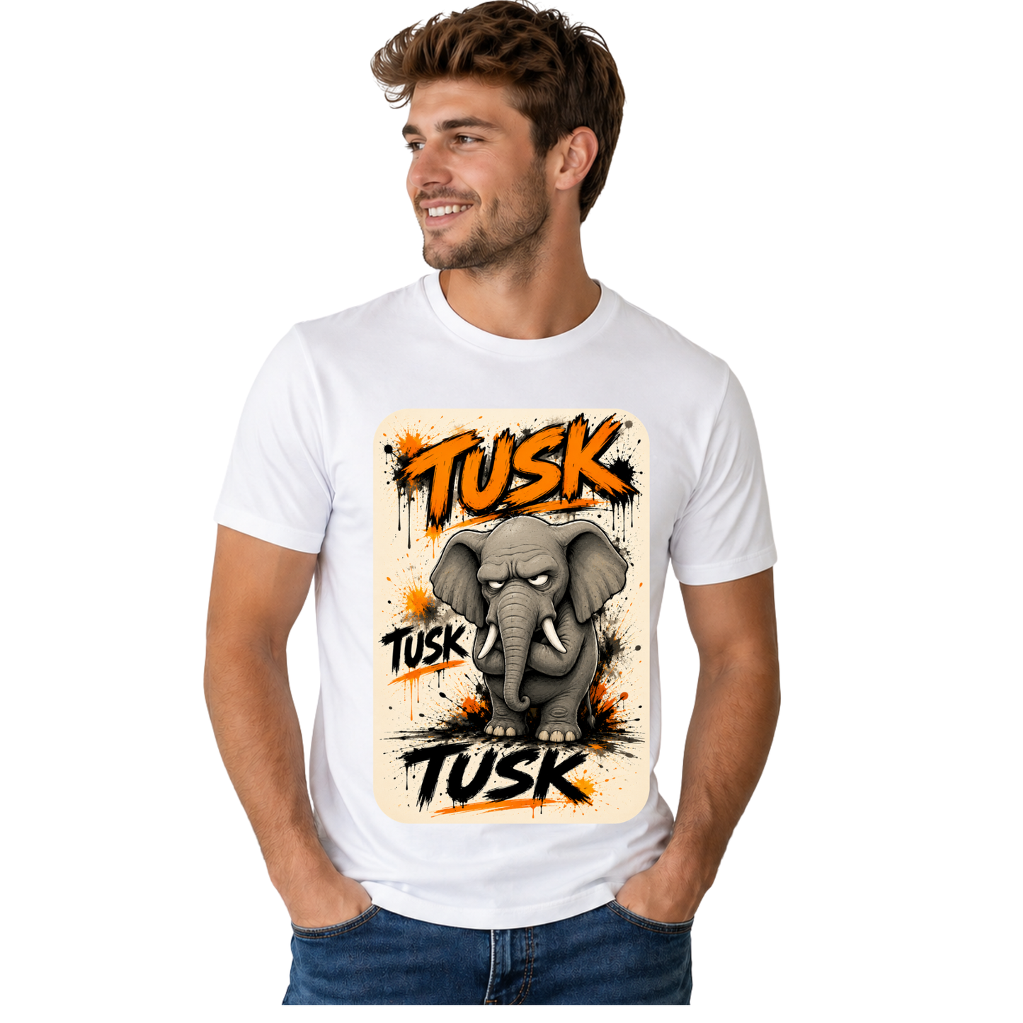 TUSK T-SHIRT | MAJESTIC ELEPHANT GRAPHIC TEE | FREE SHIPPING