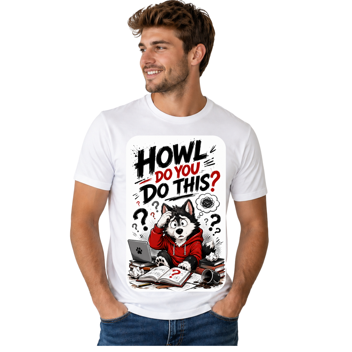 HOWL DO YOU DO THIS? T-SHIRT | WITTY HUMOR GRAPHIC TEE | FREE SHIPPING