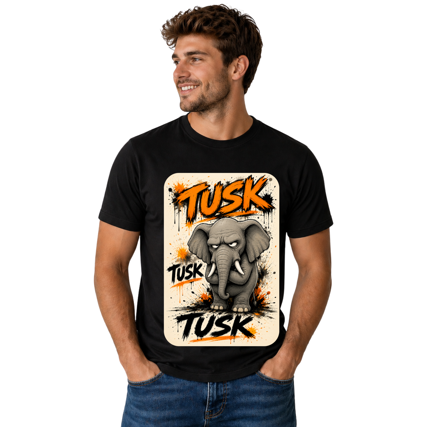 TUSK T-SHIRT | MAJESTIC ELEPHANT GRAPHIC TEE | FREE SHIPPING