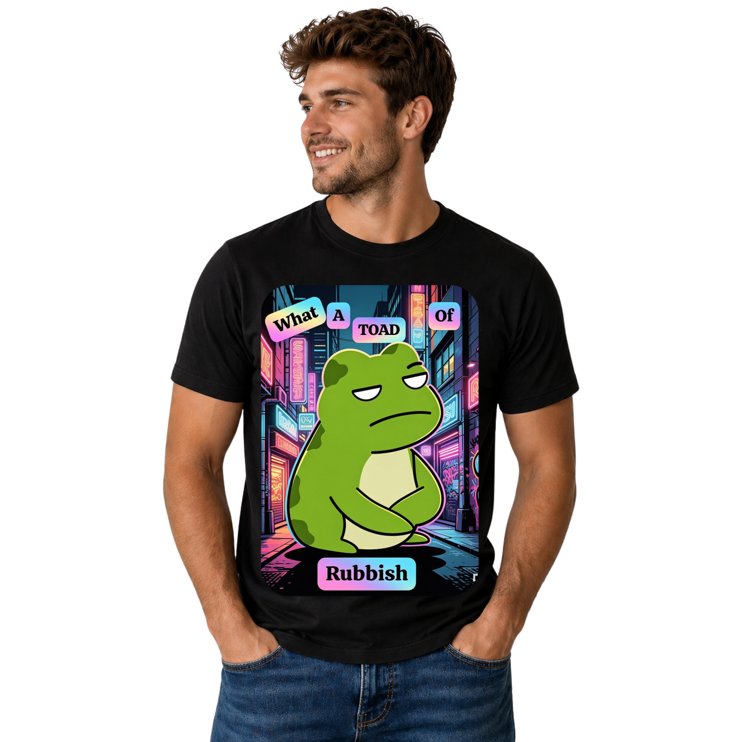 WHAT A LOAD OF TOAD RUBBISH T-SHIRT | WITTY HUMOR GRAPHIC TEE | FREE SHIPPING