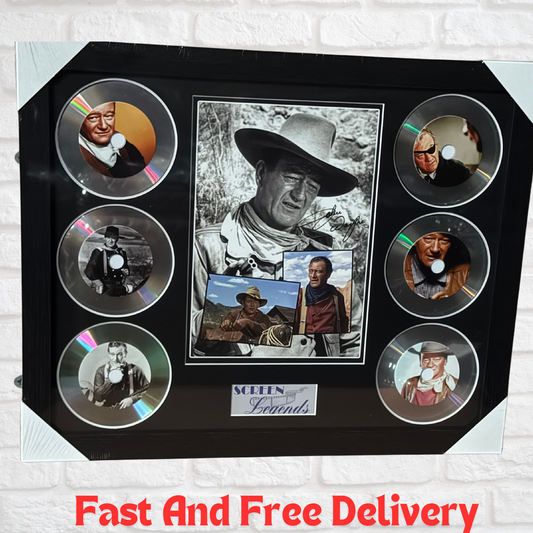 JOHN WAYNE MEMORABILIA FRAMED PICTURE PRESENTATION DISC SET LEGENDS OF MUSIC UK STOCK